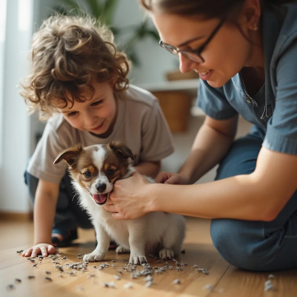 Pianificazione controllo parassiti consultazione famiglia piano trattamento sicuro